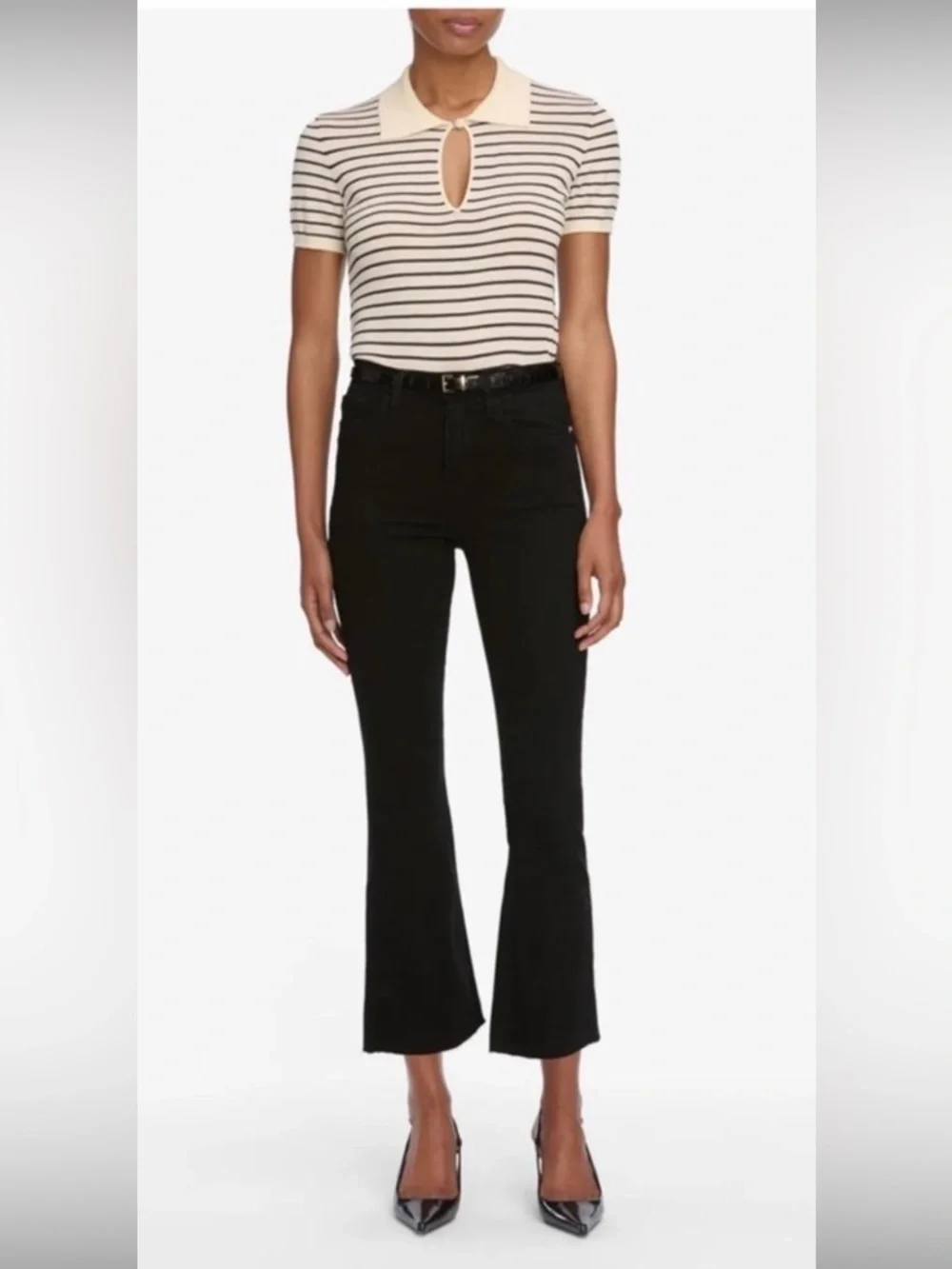 Frame Denim Black Le Crop Mini Boot in Size 27 EUC Day to Night Capsule Luxury - Picture 3 of 12